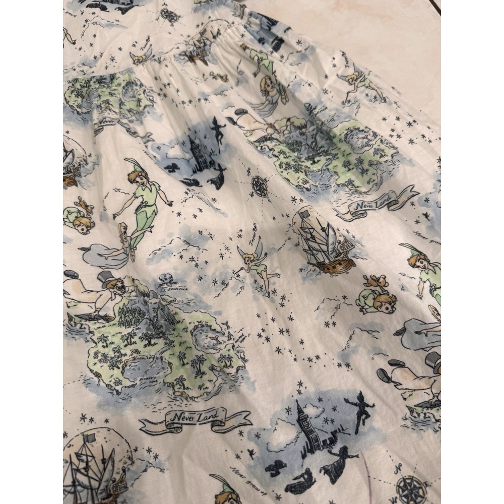 Disney Janie and Jack Girls Size 7 Dress Tinker Bell Fairy Print Puff Sleeves - Picture 5 of 11